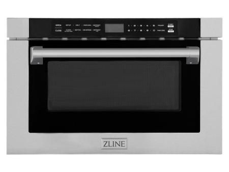 ZLINE 24  1.2 cu. ft. Built-in Microwave Drawer with a Traditional Handle in Stainless Steel (MWD-1-H) For Sale