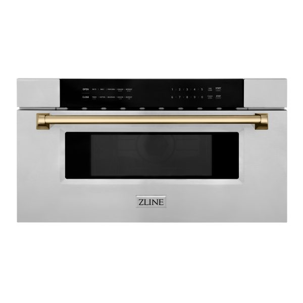 ZLINE Autograph Edition 30  1.2 cu. ft. Built-In Microwave Drawer in Stainless Steel with Accents (MWDZ-30) Cheap