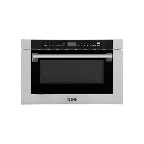 ZLINE 24  1.2 cu. ft. Built-in Microwave Drawer with a Traditional Handle in Stainless Steel (MWD-1-H) For Sale