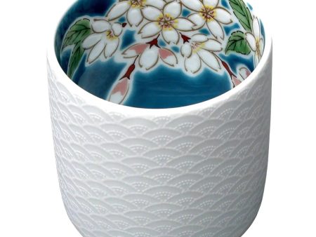 SEIKOU IKI Kutani Porcelain Rocks Glass Sakura on Sale