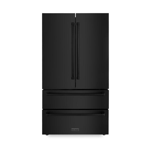 ZLINE Appliance Package | 36  Dual Fuel Range, Range Hood, Microwave Drawer, 36  Refrigerator | Black Stainless Steel | 4KPR-RABRH36-MW Supply