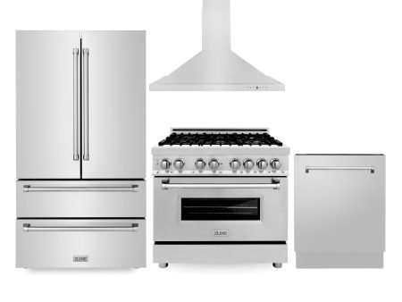 ZLINE Appliance Package | 36  Stainless Steel Dual Fuel Range, Range Hood, 3 Rack Dishwasher, 36  Refrigerator | 4KPR-RARH36-DWV Online Hot Sale