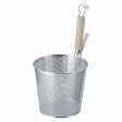 Sampo Sangyo Stainless Steel Perforated Udon Tebo Noodle Strainer Flat Base with Wooden Handle Sale