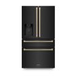 ZLINE Appliance Package - Autograph Edition | 48  Dual Fuel Range, Range Hood, Dishwasher, 36  Refrigerator with Water Ice Dispenser | Black Stainless Steel | Champagne Bronze Accents | 4KAPR-RABRHDWV48-CB on Sale