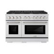 ZLINE 48 in. 6.7 cu. ft. Paramount Double Oven Dual Fuel Range in Stainless Steel with 8 Brass Burners (SDR-BR-48) Supply