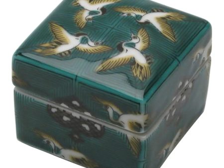 SEIKOU SAI Kutani Porcelain Jubako Box Tsuru-Karutamon Online