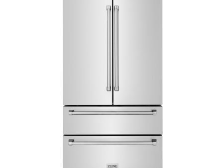 ZLINE 36 in. 22.5 cu. ft Freestanding French Door Refrigerator with Ice Maker in Fingerprint Resistant Stainless Steel (RFM-36) For Cheap