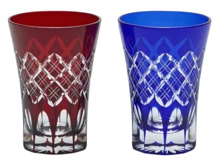 KIMOTO GLASS TOKYO Edo Kiriko Pair Tumbler Layered Yarai Online Hot Sale