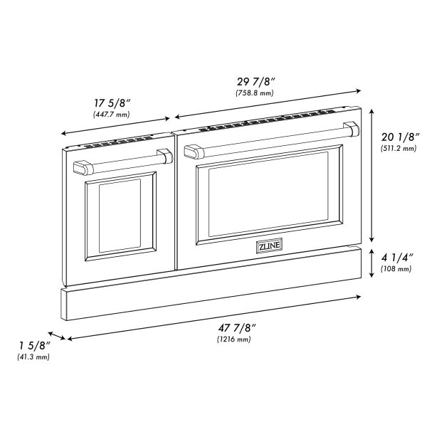 ZLINE 48 in. White Matte Range Doors for SGR Models (SR-DR-WM-48) Fashion