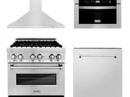 ZLINE Appliance Package | 30  Dual Fuel Range, Microwave Drawer, 3 Rack Dishwasher | 4KP-RARH30-MWDWV For Discount