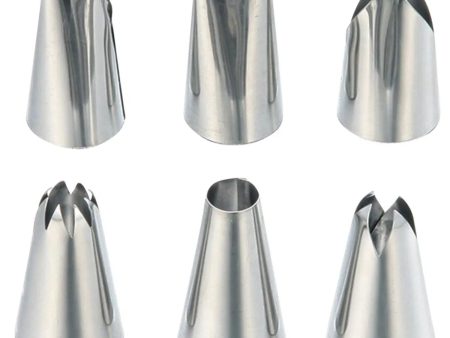 TIGERCROWN Cake Land Stainless Steel Piping Tips 6 pcs Online now