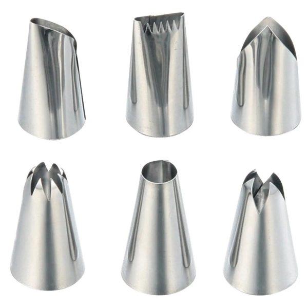 TIGERCROWN Cake Land Stainless Steel Piping Tips 6 pcs Online now