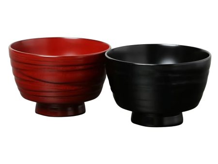 Echizen Shikki Wood Couple Soup Bowls Jinoko Furisode Sale