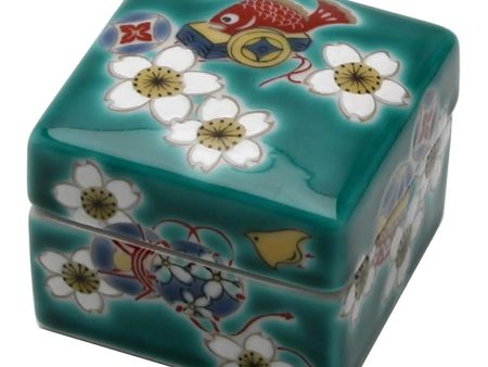 SEIKOU SAI Kutani Porcelain Jubako Box Sakura Online Sale