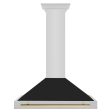 ZLINE 36 in. Autograph Edition Stainless Steel Range Hood with Black Matte Shell and Polished Gold Handle (KB4STZ-BLM36-G) For Discount