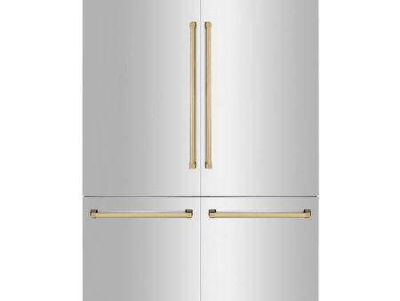 ZLINE 60 in. Autograph Edition 32.2 cu. ft. Built-in 4-Door French Door Refrigerator with Internal Water and Ice Dispenser in Stainless Steel with Accents (RBIVZ-304-60) Online