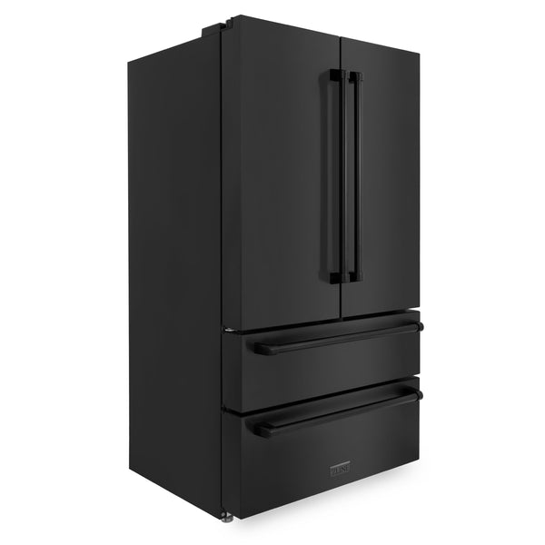 48  ZLINE Appliances Package with Black Stainless Steel Refrigeration, 48  Rangetop, 48  Range Hood and 30  Double Wall Oven (4KPR-RTBRH48-AWD) Online now