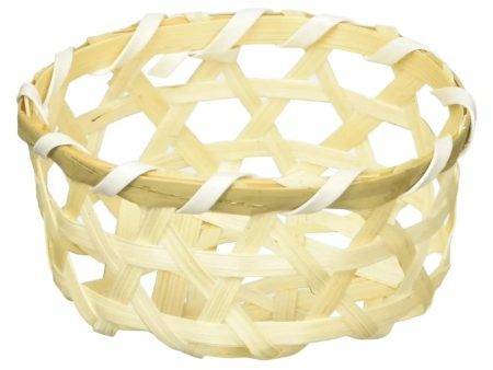 MANYO Bamboo Small Serving Basket Round White Online Sale