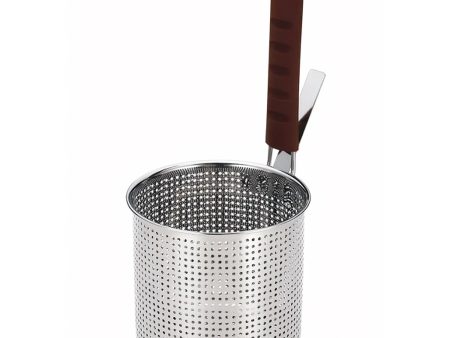 Sampo Sangyo Stainless Steel Perforated Tebo Noodle Strainer Flat Base with Silicone Handle Online Sale