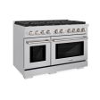 ZLINE 48 in. 6.7 cu. ft. Paramount Double Oven Dual Fuel Range with 8 Burner Gas Cooktop in Stainless Steel (SDR48) on Sale