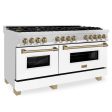 ZLINE Autograph Edition 60  7.4 cu. ft. Dual Fuel Range with Gas Stove and Electric Oven in Stainless Steel with White Matte Door and Accents (RAZ-WM-60) Fashion