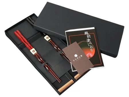 Echizen Shikki Wood Couple Chopsticks Carpe Diem Online now