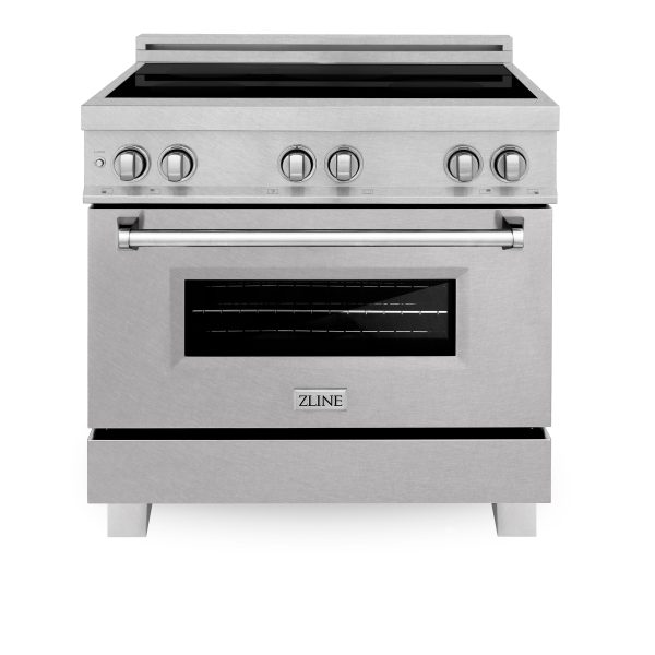 ZLINE 36  4.6 cu. ft. Induction Range in DuraSnow with a 4 Element Stove and Electric Oven (RAINDS-36) Online