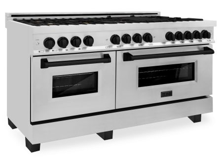 ZLINE Autograph Edition 60  7.4 cu. ft. Dual Fuel Range with Gas Stove and Electric Oven in Stainless Steel with Accents (RAZ-60) Fashion