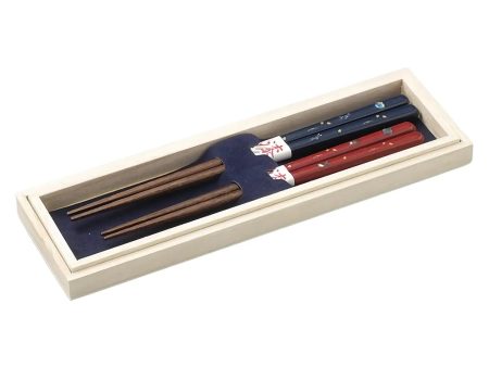 Echizen Shikki Makie Wood Couple Chopsticks Sakura on the Moon Cheap