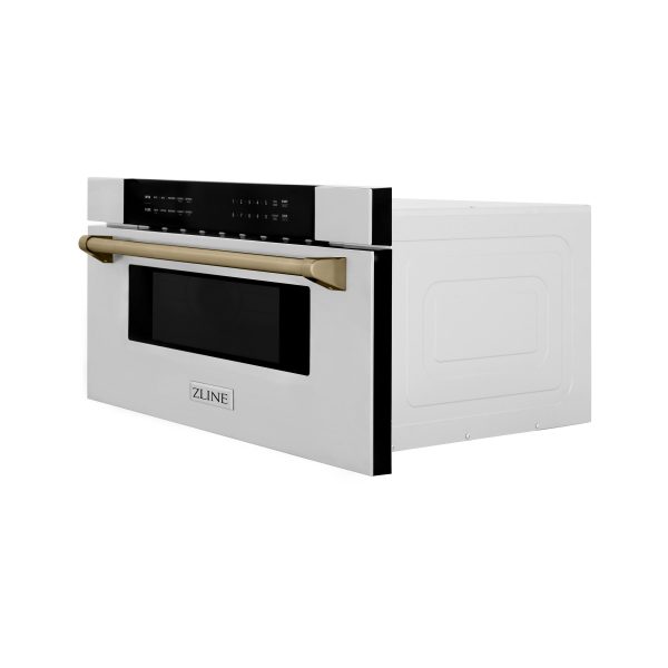 ZLINE Autograph Edition 30  1.2 cu. ft. Built-In Microwave Drawer in Stainless Steel with Accents (MWDZ-30) Cheap