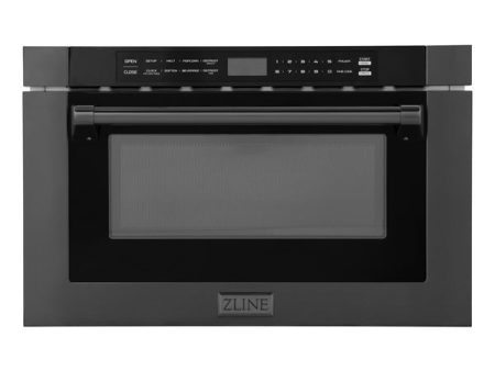 ZLINE 24  1.2 cu. ft. Built-in Microwave Drawer with a Traditional Handle in Black Stainless Steel (MWD-1-BS-H) Online Sale