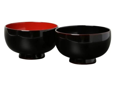 Echizen Shikki Wood Couple Soup Bowls Hotei Hot on Sale