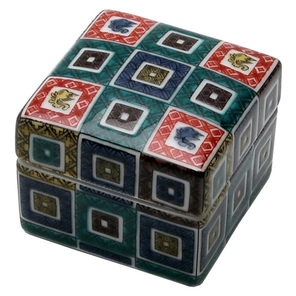 SEIKOU SAI Kutani Porcelain Jubako Box Ishidatamimon For Discount