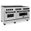 ZLINE Autograph Edition 60  7.4 cu. ft. Dual Fuel Range with Gas Stove and Electric Oven in Stainless Steel with Accents (RAZ-60) Fashion