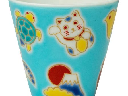 SEIKOU KISSYO Kutani Porcelain Soba Choko Cup Engimono For Discount