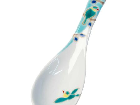 SEIKOU Kutani Porcelain Renge Spoon Small Bird Online now