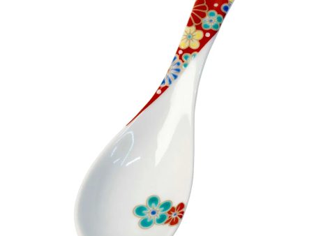 SEIKOU Kutani Porcelain Renge Spoon Umekiku on Sale