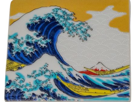 SEIKOU KISSYO Kutani Porcelain Coaster Hokusai-Nami Online Sale