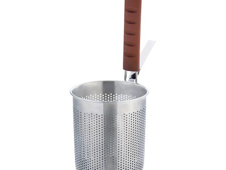 Sampo Sangyo Stainless Steel Perforated Deep Tebo Noodle Strainer with Silicone Handle Online now