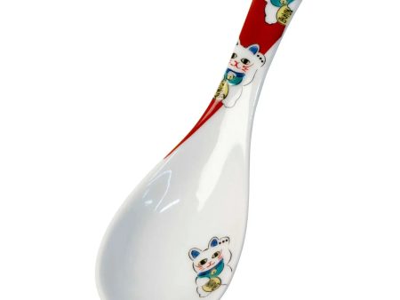 SEIKOU Kutani Porcelain Renge Spoon Manekineko Online Hot Sale