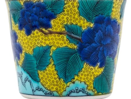 SEIKOU Kutani Porcelain Soba Choko Cup Aodedoha-ni-Botanzu Online Sale