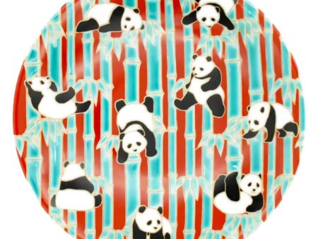 SEIKOU KISSYO Kutani Porcelain Small Plate Panda For Sale