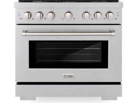 ZLINE 36 in. 5.2 cu. ft. Paramount Dual Fuel Range with 6 Burner Gas Cooktop and Electric Convection Oven in DuraSnow® Stainless Steel (SDRS-36) Cheap