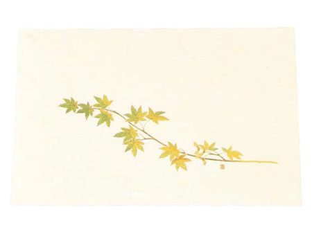 Artec Washi Paper Cream Placemat Green Momiji 100 pcs Online now