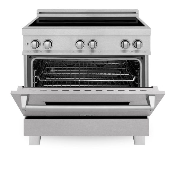 ZLINE 36  4.6 cu. ft. Induction Range in DuraSnow with a 4 Element Stove and Electric Oven (RAINDS-36) Online