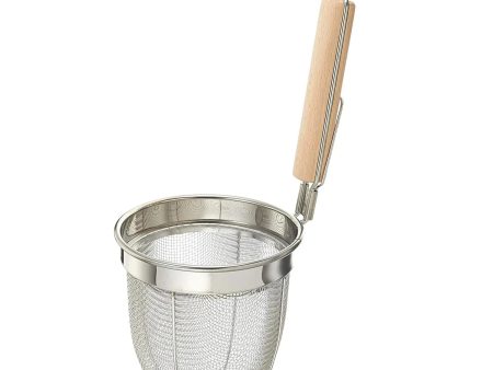 Fujiboshi Stainless Steel Udon Tebo Noodle Strainer Round Base with Wooden Handle Online Hot Sale