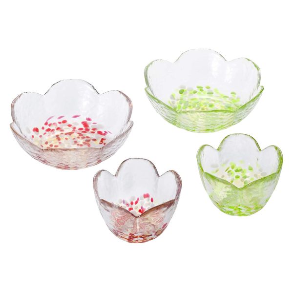 ADERIA Tsugaru Vidro Soda-Lime Glass Apple Tableware Set For Sale