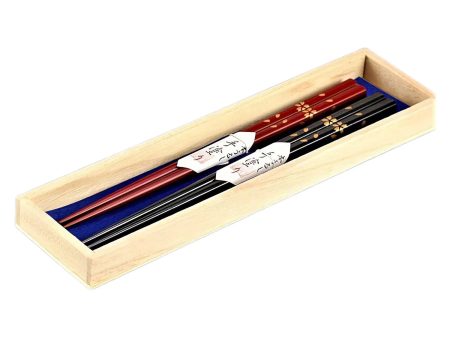 Echizen Shikki Makie Wood Couple Chopsticks Sakura on Sale