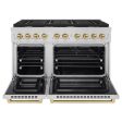 ZLINE Autograph Edition 48 in. 6.7 cu. ft. Paramount Double Oven Dual Fuel Range with 8 Burner Gas Cooktop in Stainless Steel and Accents (SDRZ-48) Discount