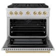 ZLINE Autograph Edition 36 in. 5.2 cu. ft. Paramount Dual Fuel Range with 6 Burner Gas Cooktop and Electric Convection Oven in Stainless Steel with Accents (SDRZ-36) Cheap